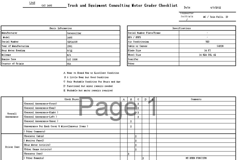 Caterpillar Inspection